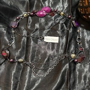 White House Black Market Black and 
Purple  Necklace